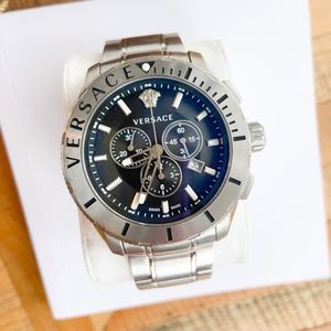 VERSACE men watch Silver/Navy stainless steel